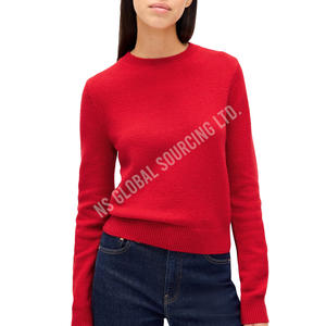 เสื้อสเวตเตอร์แบบสวมศีรษะของผู้หญิงคอกลมแบบคลาสสิกทำจากผ้าถักระบายอากาศได้ดีนุ่มเหมาะสำหรับการฝังรากลึกและรักษาความอบอุ่น - Product Image 1