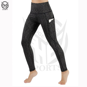 Leggings de sport et de yoga personnalisés taille haute, unis, avec effet push-up fessier en V au dos pour femme - Product Image 6