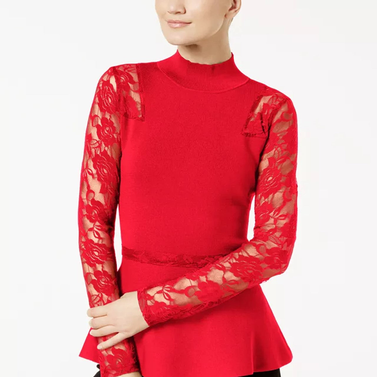 Verified Supplier Lace Peplum Top Chiffon Material, Multiple Sizes