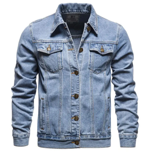 Chaqueta vaquera de diseño personalizado para hombre chaqueta vaquera con botones delanteros rasgados - Product Image 5