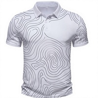 T-shirt Homme Imprimé Noir à Motif Abstrait Tricoté Respirant Coupe Slim Manches Courtes Art Lignes Modernes Personnalisé – Meilleure Vente