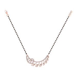 Conjunto de Mangalsutra de Plata de Ley Chapada en Oro con Circonita Cúbica, Cadena Ajustable de 43.0 cm, Chapado en Oro Amarillo Rodio, Joyería Fina - Product Image 5