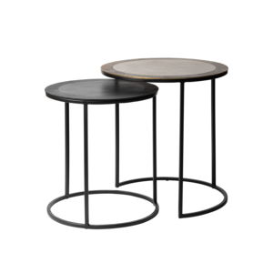 โต๊ะข้างมีสไตล์สำหรับบ้านโรงแรมร้านอาหารเฟอร์นิเจอร์สีดำดีไซน์ทันสมัยโต๊ะข้างชากาแฟทรงกลมห้องนั่งเล่น - Product Image 1