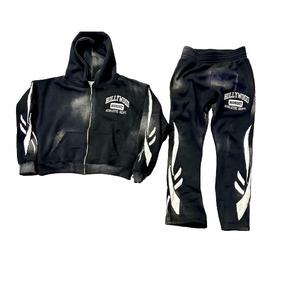 <b>Top</b> Trending Luxury Custom Logo Two Tone Cotton Polyester <b>Zip</b> <b>up</b> Oversized Sport <b>Men's</b> Hoodies & Sweatshirts - Product Image 2