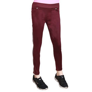 Jeggings a rayas para mujer - Color granate - Product Image 1