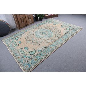 Alfombra Vintage, Alfombra Grande de 6.2x8.6 pies, Alfombra Turca de Lana con Camuflaje Azul - Product Image 2