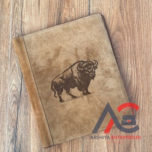 Cartera de negocios grabada con láser de cuero de gamuza de alta calidad personalizada, A4 carpeta de archivos, carpetas de documentos con tarjetero - Product Image 1