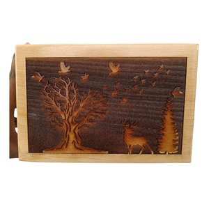 Caja de cremación de madera de haya para cenizas humanas Dear Tree urna personalizada para mascotas Entierro hecho a mano - Product Image 2