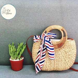 กระเป๋าหวายสานทำด้วยมือสไตล์ดอกไม้น้ำผักตบชวาของตกแต่งวันหยุดของขวัญของผู้ผลิตในเวียดนาม - Product Image 5