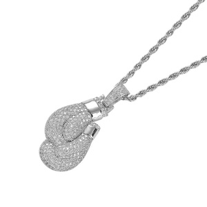 Gant de boxe hommes Hip Hop rappeur bijoux Bling gants de boxe pendentif complet Hip Hop Design pour hommes - Product Image 5