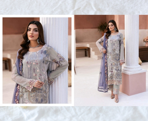 Colección Ssumaira Luxury de Chifón Bordado 2024 Vol 01 ARZOO Salwar Kameez Casual de Invierno para Mujer, Hecho con Chifón Premium Ramsha - Product Image 5
