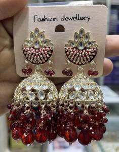 Latest Designer Indian Wholesale Jewelry of Jhumka Kundan Earrings New Collections for Women's Stylish Earrings Collection 2024 - Product Image 3