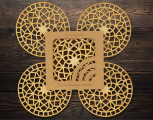 Posavasos de madera personalizado-Decoración elegante para el hogar con bandeja grabada en caja de regalo para ocasiones especiales VIET FARGIMEX - Product Image 3