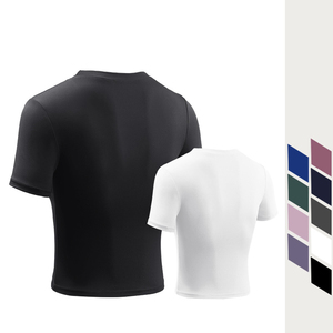 T-shirts courts ajustés pour femmes, style streetwear et sportswear, en Spandex Nylon, unis ou color block - Product Image 4