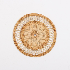 Wholesale Eco Friendly Rattan <b>Wall</b> <b>Decor</b> Round Woven Pattern With Open Weaving Natural Brown <b>Wall</b> Art <b>Home</b> <b>Decor</b> For Living Room - Product Image 2