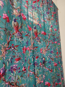 Venta caliente 100 por ciento de algodón elegante pájaro impreso cortinas bellamente diseñado tamaño personalizado cenefas precio al por mayor - Product Image 6