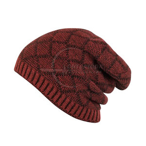 Venta al por mayor Unisex All Over Print Winter Beanie Sombreros Logotipo personalizado Acrílico de punto Puffed Beanie Sombreros - Product Image 6