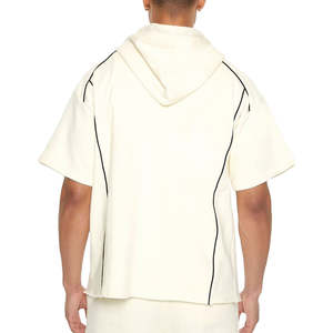 Sudadera con capucha de peso pesado bordada con estampado personalizado sudadera pulóver de gran tamaño de lana cálida para hombres otoño - Product Image 3