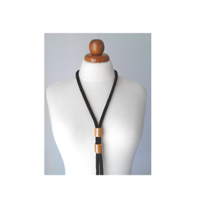 Recién llegado, collares largos con borlas bohemios, accesorio de madera para niñas, accesorios de boda, collar de borlas de cuero, superventas - Product Image 2