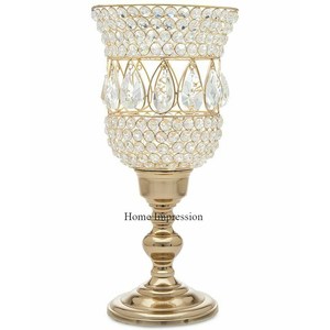 Shiny Mirror Polished Aluminum Casted Gold Finish Base/Stand for Clear <b>Crystal</b> <b>Candle</b> Holders Handmade Wedding & Christmas Decor - Product Image 1