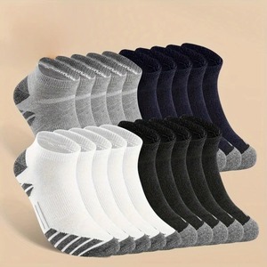Spring Summer Color-blocked Mens <b>Cushion</b> Ankle Socks Breathable Large Size Men Socks Custom - Product Image 4