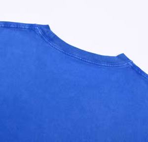 T-shirt bleu vintage oversize unisexe avec logo personnalisé, impression numérique, col rond, meilleure qualité, nouvel arrivage - Product Image 2