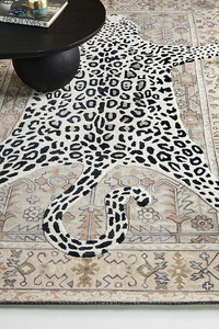 Alfombra de leopardo con mechones de lana Octavia para sala de estar o dormitorio Alfombra elegante con estampado de animales en material de lana suave y duradero - Product Image 5