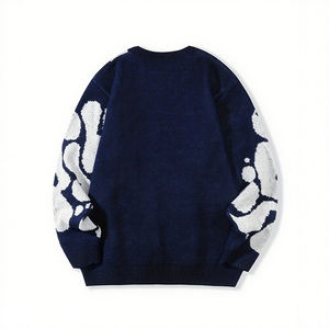 Winter Knitted Pullover Men Sweater Slim Fit Warm 100% Cotton Front Long Sleeve Casual Soft Fashion Round Neck Jumper - Product Image 2