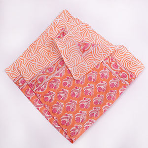 ผ้าพันคอผ้าฝ้ายพิมพ์ลายดอกไม้ด้วยมือ รูปทรงสี่เหลี่ยมจัตุรัส เป็นมิตรกับสิ่งแวดล้อม นุ่ม ระบายอากาศได้ดี ผูกด้านหลัง ใช้กลางแจ้ง ซักได้ ขนาด 21x21 - Product Image 2