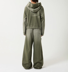 Custom Oversize 400gsm Sweat Suit Baggy Vintage Sun Fade Acid Wash Sudadera con capucha y pantalones de chándal apilados Set Chándal - Product Image 3
