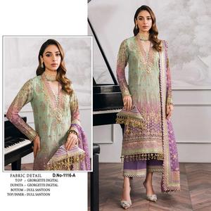 Vente en gros d'ensemble de costumes traditionnels ethniques Salwar Kameez pour femmes dernier design imprimé numériquement pour les fêtes de mariage pour adultes - Product Image 3