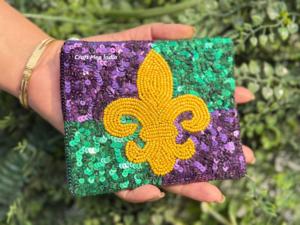 Venta al por mayor de bolsillo para dinero de Mardi Gras para niña y mujer, carteras para mujer, tarjetero, monederos, bolsos de mano con corazón, mini monedero con cuentas - Product Image 2