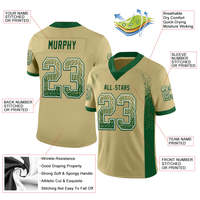 Venta al por mayor auténtica camiseta de fútbol americano Drift Fashion Vegas Oro Verde blanco malla camiseta de fútbol transpirable Camiseta deportiva