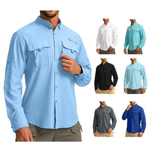 2025 nueva camisa de pesca personalizada de ajuste Regular con cuello vuelto para hombre, ropa de protección solar para hombre, camisas tácticas de tiro de caza para hombre - Product Image 2