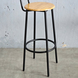 Tabouret de bar haut GBAK006 avec dossier, style farmhouse, en acier inoxydable et PU, design simple pour mobilier de bar ou chaise - Product Image 4