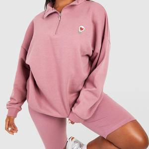 ชุดกีฬาผ้าฝ้าย2ชิ้นสำหรับผู้หญิงชุดกางเกงขาสั้นมีฮู้ดสำหรับฤดูหนาวชุดเล่นกีฬาลำลองผ้าคอตตอนมีซิปครึ่งตัว - Product Image 2