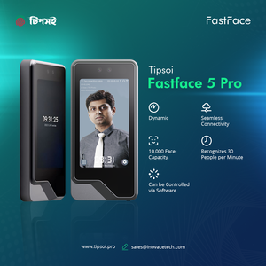 Tipsoi Fastface 5 Pro |   Terminal de Control de Acceso Biométrico de Alta Velocidad con Reconocimiento Facial y de Tarjeta |   Reconocimiento de 0.2s, IP65, Capacidad para 30,000 Usuarios - Product Image 5