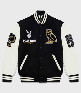 OEM Custom Color Coated Woven Stand Long Sleeve Hooded <b>Patch</b> Chenille Embroidery Windproof Breathable Streetwear Letterman - Product Image 3