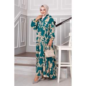 Robe Hijab en Viscose à Motifs Sena Vert - Product Image 6