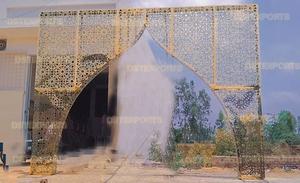 De superbes idées de décoration de scène de mariage en métal pour vos grandes noces par Dstexports Vente en gros Cadre en métal personnalisé Arche de mariage en or - Product Image 2