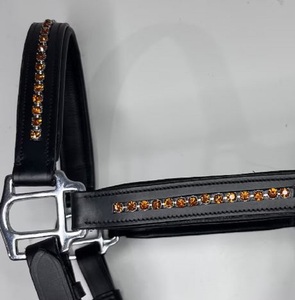 Adeefa Enterprise Leather Halter Golden <b>Crystal</b> For Horses With SS Fitting Headcollar for Horses. - Product Image 4