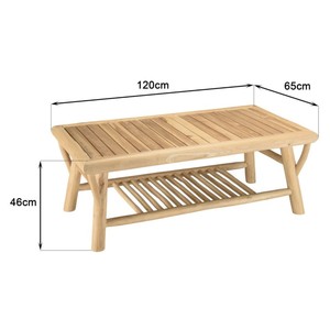 Ensemble de canapés en bois de teck massif de Style Boho tropical meubles de patio extérieur bûche naturelle loisirs salle à manger places Table basse traditionnelle - Product Image 5