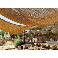 Voile d'ombrage tissée en fibre de coco Eco2go Vietnam, pare-soleil naturel décoratif pour serre et plage, résistante aux flammes
