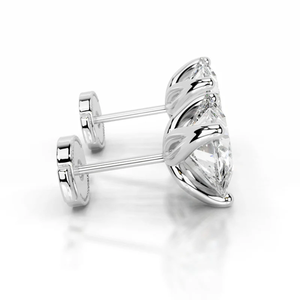 <b>Heart</b> Cut Lab Created Diamond <b>Stud</b> <b>Earrings</b> 14K White Gold VS2 Clarity Cute Style for Certified Daily Wear Jewelry - Product Image 3