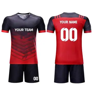 Grosir Pabrik Set Jersey sepak bola Custom seragam sepak bola Jersey Kit musim panas musim dingin Unisex OEM seragam sepak bola