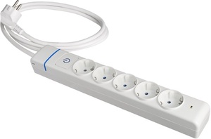 Base multipla a 5 prese serie ION con interruttore e cavo da 1,5 m. Protezione da sovratensione (Solera 51ILS) - Product Image 1