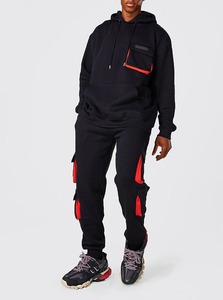 Sweat à capuche personnalisable, coupe ample et décontractée, couleur unie, vierge, 100% coton molletonné, hiver, style cargo - Product Image 4