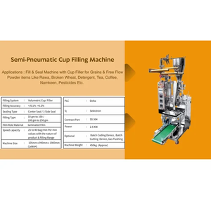 Máquina Llenadora de Bolsas Tipo Collar, 2000PPH, Neumática, Automática, PLC, para Llenado de Polvo de Grado Alimenticio, Empaquetado en Lámina y Plástico, India - Product Image 3