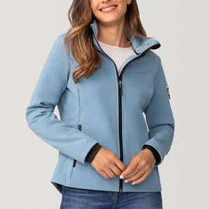 Women's Winter Waterproof Softshell Workwear <b>Jacket</b> with <b>Hood</b> Multi-Pocket Zipper Closure Finished Processing - Product Image 1