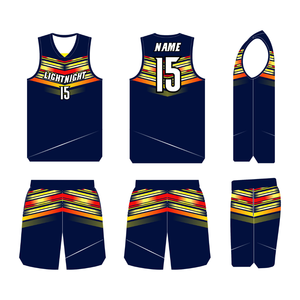 Prix de gros Tissu en maille 100% polyester à séchage rapide Imprimé par transfert thermique Uniforme de basket-ball avec nom/nombre personnalisé - Product Image 4